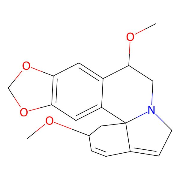 2D Structure of (1S,11R,19R)-11,19-dimethoxy-5,7-dioxa-13-azapentacyclo[11.7.0.01,16.02,10.04,8]icosa-2,4(8),9,15,17-pentaene