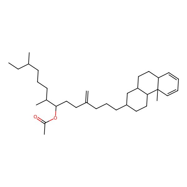 2D Structure of [1-(4b-methyl-2,3,4,4a,8a,9,10,10a-octahydro-1H-phenanthren-2-yl)-8,12-dimethyl-4-methylidenetetradecan-7-yl] acetate