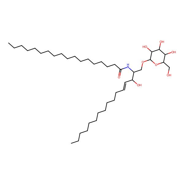 2D Structure of N-[(Z,2S,3R)-3-hydroxy-1-[(2R,3R,4S,5R,6R)-3,4,5-trihydroxy-6-(hydroxymethyl)oxan-2-yl]oxyhexadec-4-en-2-yl]octadecanamide
