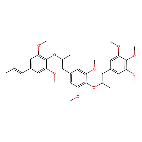 2D Structure of 2-[1-[3,5-Dimethoxy-4-[1-(3,4,5-trimethoxyphenyl)propan-2-yloxy]phenyl]propan-2-yloxy]-1,3-dimethoxy-5-prop-1-enylbenzene