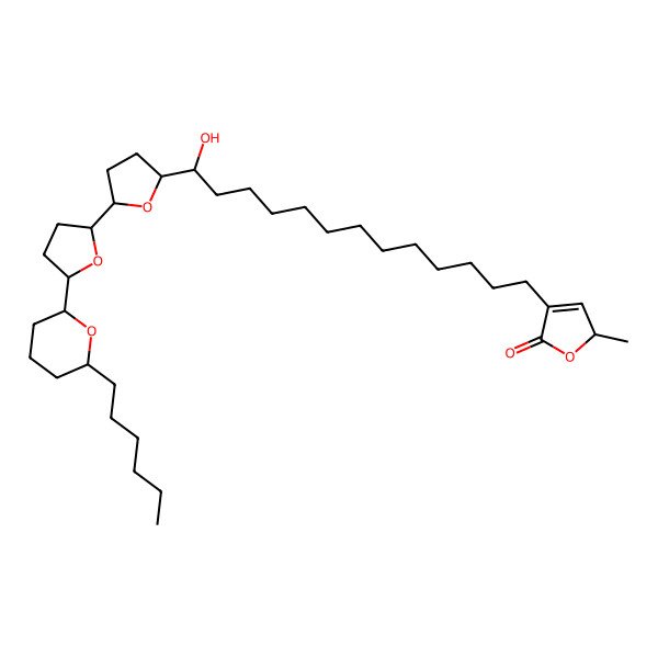 2D Structure of (2S)-4-[(13R)-13-[(2S,5R)-5-[(2S,5R)-5-[(2R,6R)-6-hexyloxan-2-yl]oxolan-2-yl]oxolan-2-yl]-13-hydroxytridecyl]-2-methyl-2H-furan-5-one