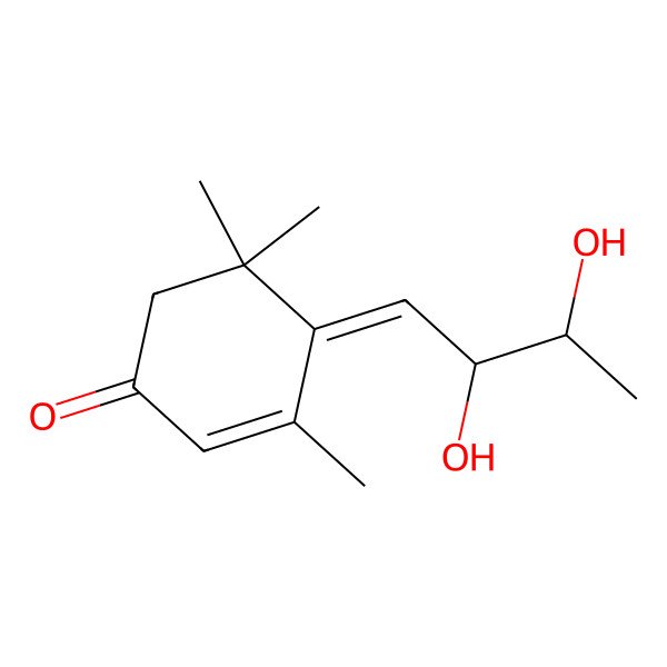 2D Structure of (4E)-4-[(2S,3S)-2,3-dihydroxybutylidene]-3,5,5-trimethylcyclohex-2-en-1-one