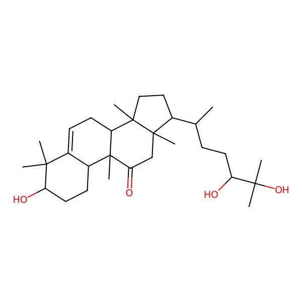 2D Structure of (3S,8S,9R,10R,13R,14S,17R)-17-[(2R)-5,6-dihydroxy-6-methylheptan-2-yl]-3-hydroxy-4,4,9,13,14-pentamethyl-1,2,3,7,8,10,12,15,16,17-decahydrocyclopenta[a]phenanthren-11-one