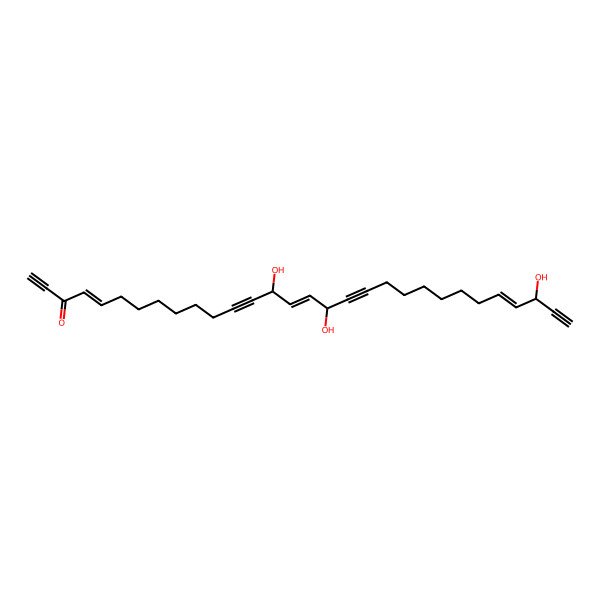 2D Structure of (4E,14S,15Z,17S,26E,28S)-14,17,28-trihydroxytriaconta-4,15,26-trien-1,12,18,29-tetrayn-3-one