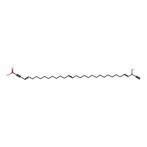 2D Structure of (4E,15E,29E,31R)-31-hydroxytritriaconta-4,15,29-trien-2,32-diynoic acid