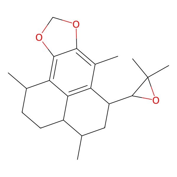 2D Structure of (1R,3aR,4S,6S)-6-[(2R)-3,3-dimethyloxiran-2-yl]-1,4,7-trimethyl-2,3,3a,4,5,6-hexahydro-1H-phenaleno[1,2-d][1,3]dioxole