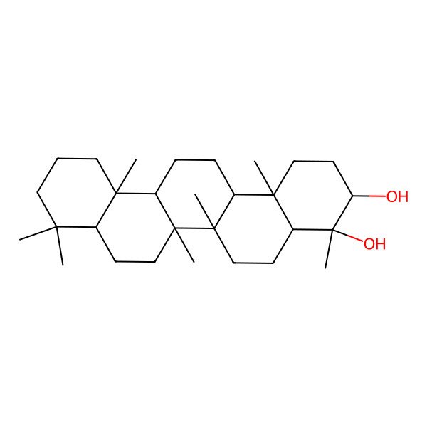 2D Structure of (3S,4S,4aS,6aR,6aR,6bR,8aS,12aS,14aR,14bR)-4,6a,6b,9,9,12a,14b-heptamethyl-1,2,3,4a,5,6,6a,7,8,8a,10,11,12,13,14,14a-hexadecahydropicene-3,4-diol 2D Structure of (3S,4S,4aS,6aR,6aR,6bR,8aS,12aS,14aR,14bR)-4,6a,6b,9,9,12a,14b-heptamethyl-1,2,3,4a,5,6,6a,7,8,8a,10,11,12,13,14,14a-hexadecahydropicene-3,4-diol