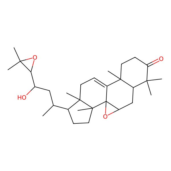 2D Structure of (1R,3S,5R,10S,14S,15S,18S)-15-[(2S,4R)-4-[(2S)-3,3-dimethyloxiran-2-yl]-4-hydroxybutan-2-yl]-6,6,10,14,18-pentamethyl-2-oxapentacyclo[9.7.0.01,3.05,10.014,18]octadec-11-en-7-one