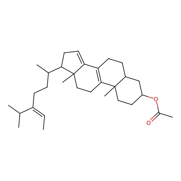 2D Structure of [10,13-dimethyl-17-(5-propan-2-ylhept-5-en-2-yl)-2,3,4,5,6,7,11,12,16,17-decahydro-1H-cyclopenta[a]phenanthren-3-yl] acetate