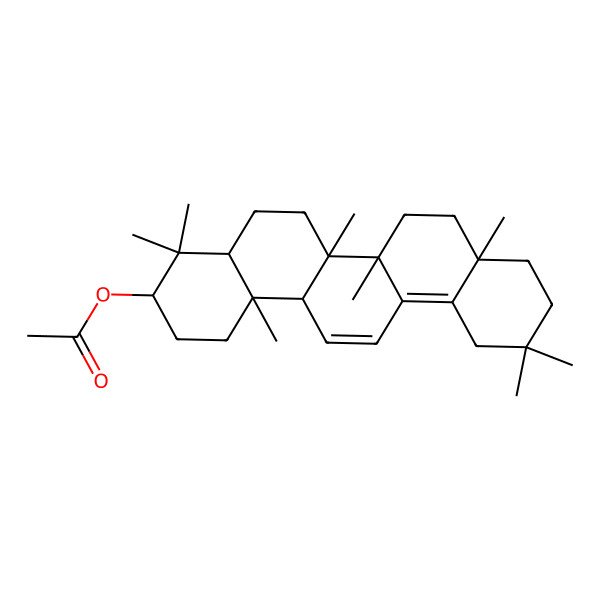 2D Structure of [(3S,4aR,6aR,6bS,8aR,14aR,14bS)-4,4,6a,6b,8a,11,11,14b-octamethyl-1,2,3,4a,5,6,7,8,9,10,12,14a-dodecahydropicen-3-yl] acetate