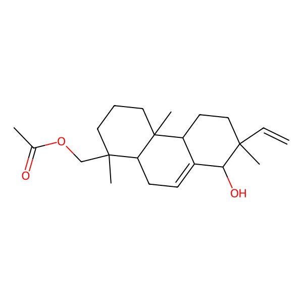 2D Structure of [(1S,4aR,4bS,7S,8S,10aS)-7-ethenyl-8-hydroxy-1,4a,7-trimethyl-3,4,4b,5,6,8,10,10a-octahydro-2H-phenanthren-1-yl]methyl acetate