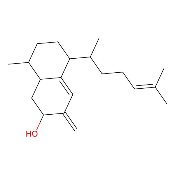 2D Structure of (2S,5R,8S,8aS)-8-methyl-5-[(2S)-6-methylhept-5-en-2-yl]-3-methylidene-2,5,6,7,8,8a-hexahydro-1H-naphthalen-2-ol