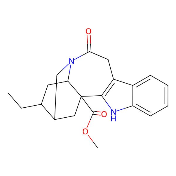 2D Structure of methyl (1S,15S,16R,18S)-16-ethyl-12-oxo-3,13-diazapentacyclo[13.3.1.02,10.04,9.013,18]nonadeca-2(10),4,6,8-tetraene-1-carboxylate