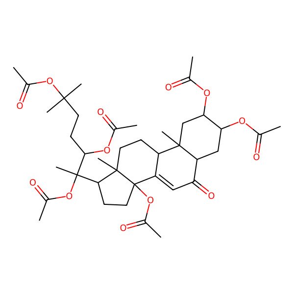 2D Structure of [(2S,3R,5R,9R,10R,13R,14S,17S)-2,14-diacetyloxy-10,13-dimethyl-6-oxo-17-[(2R,3R)-2,3,6-triacetyloxy-6-methylheptan-2-yl]-2,3,4,5,9,11,12,15,16,17-decahydro-1H-cyclopenta[a]phenanthren-3-yl] acetate