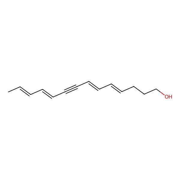 2D Structure of (4E,6E,10E,12E)-tetradeca-4,6,10,12-tetraen-8-yn-1-ol