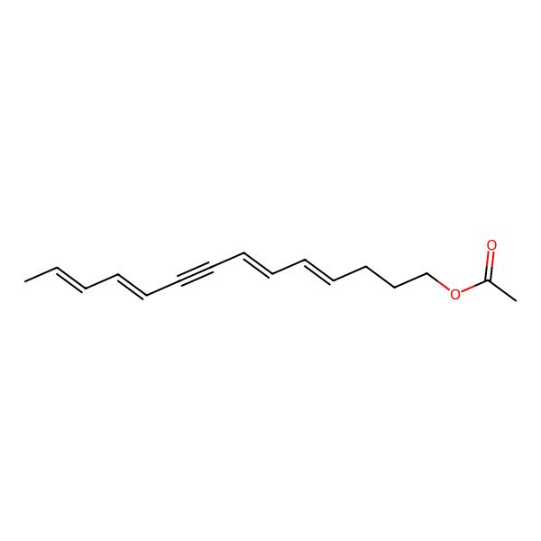 2D Structure of [(4E,6E,10E,12E)-tetradeca-4,6,10,12-tetraen-8-ynyl] acetate
