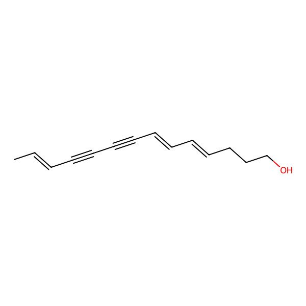 2D Structure of (4E,6E,12E)-tetradeca-4,6,12-trien-8,10-diyn-1-ol
