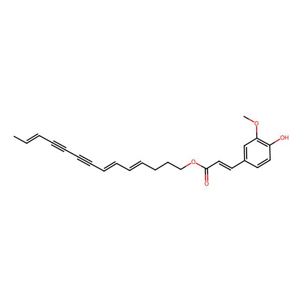 2D Structure of [(4E,6E,12E)-tetradeca-4,6,12-trien-8,10-diynyl] (E)-3-(4-hydroxy-3-methoxyphenyl)prop-2-enoate