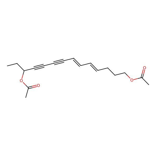 2D Structure of [(4E,6E,12S)-12-acetyloxytetradeca-4,6-dien-8,10-diynyl] acetate