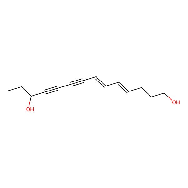2D Structure of (4E,6E,12S)-tetradeca-4,6-dien-8,10-diyne-1,12-diol