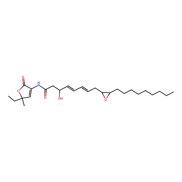 2D Structure of (4E,6Z)-N-(5-ethyl-5-methyl-2-oxofuran-3-yl)-3-hydroxy-8-(3-nonyloxiran-2-yl)octa-4,6-dienamide