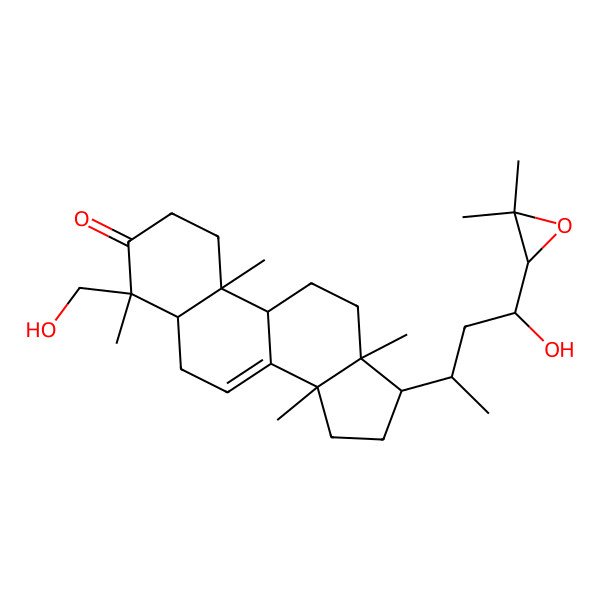 2D Structure of (4S,5S,9R,10R,13S,14S,17S)-17-[(2S,4R)-4-[(2S)-3,3-dimethyloxiran-2-yl]-4-hydroxybutan-2-yl]-4-(hydroxymethyl)-4,10,13,14-tetramethyl-1,2,5,6,9,11,12,15,16,17-decahydrocyclopenta[a]phenanthren-3-one