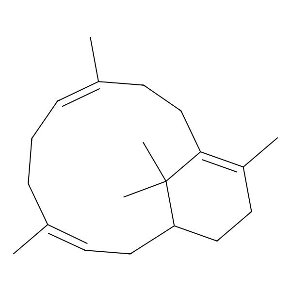 2D Structure of (4E,8E,11S)-4,8,14,15,15-pentamethylbicyclo[9.3.1]pentadeca-1(14),4,8-triene
