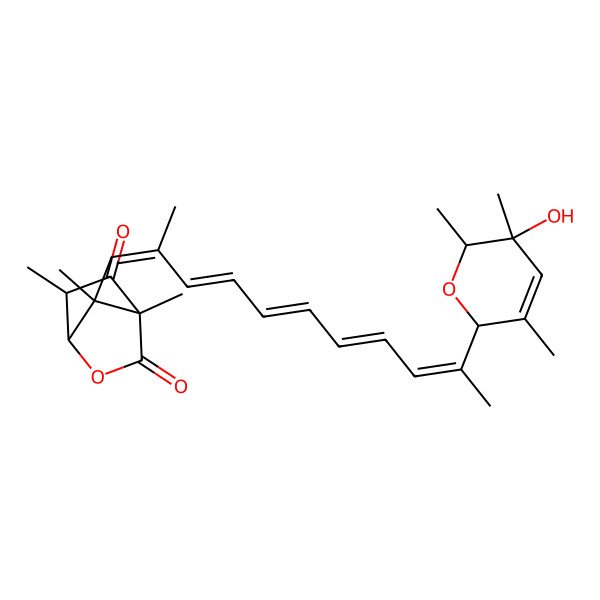 2D Structure of 7-[10-(5-Hydroxy-3,5,6-trimethyl-2,6-dihydropyran-2-yl)-2-methylundeca-1,3,5,7,9-pentaenyl]-4,6,7-trimethyl-2-oxabicyclo[2.2.1]heptane-3,5-dione