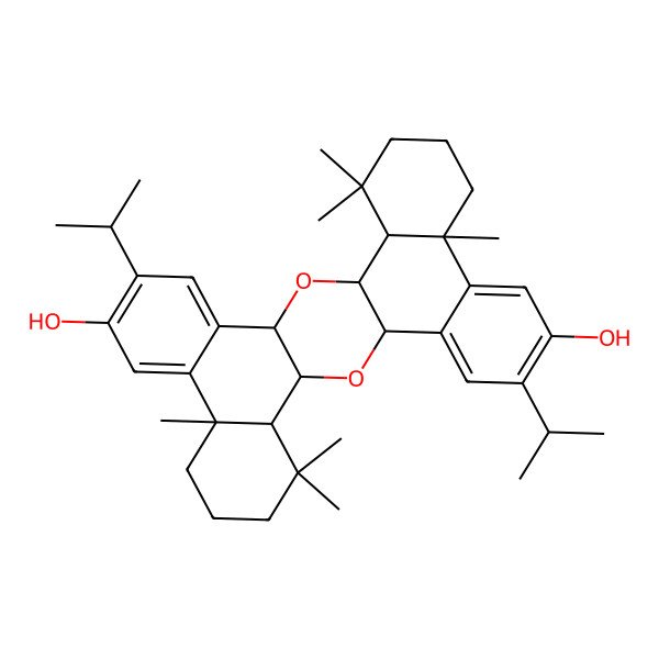 2D Structure of (1R,3S,10S,15S,16R,18S,25S,30S)-10,14,14,25,29,29-hexamethyl-6,21-di(propan-2-yl)-2,17-dioxaheptacyclo[16.12.0.03,16.04,9.010,15.019,24.025,30]triaconta-4,6,8,19,21,23-hexaene-7,22-diol