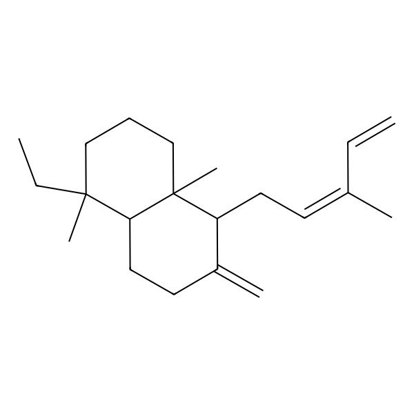 2D Structure of (4S,4aS,8S,8aR)-4-ethyl-4,8a-dimethyl-7-methylidene-8-[(2Z)-3-methylpenta-2,4-dienyl]-2,3,4a,5,6,8-hexahydro-1H-naphthalene