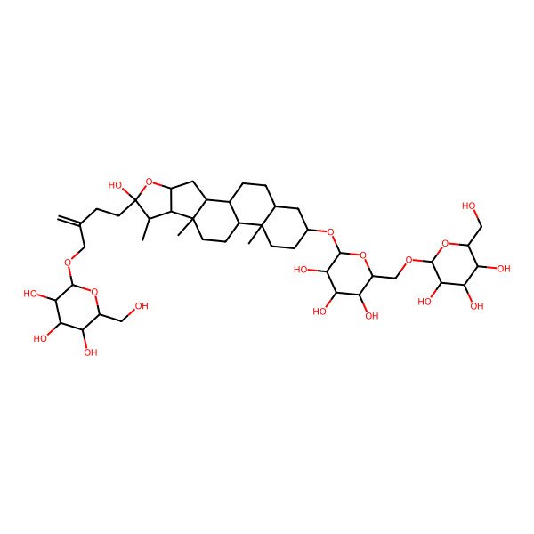 2D Structure of 2-(Hydroxymethyl)-6-[[3,4,5-trihydroxy-6-[[6-hydroxy-7,9,13-trimethyl-6-[3-[[3,4,5-trihydroxy-6-(hydroxymethyl)oxan-2-yl]oxymethyl]but-3-enyl]-5-oxapentacyclo[10.8.0.02,9.04,8.013,18]icosan-16-yl]oxy]oxan-2-yl]methoxy]oxane-3,4,5-triol