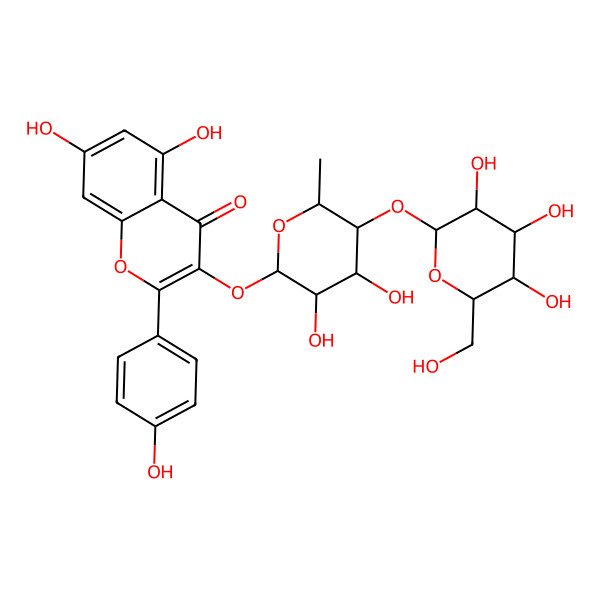 2D Structure of 3-[3,4-Dihydroxy-6-methyl-5-[3,4,5-trihydroxy-6-(hydroxymethyl)oxan-2-yl]oxyoxan-2-yl]oxy-5,7-dihydroxy-2-(4-hydroxyphenyl)chromen-4-one