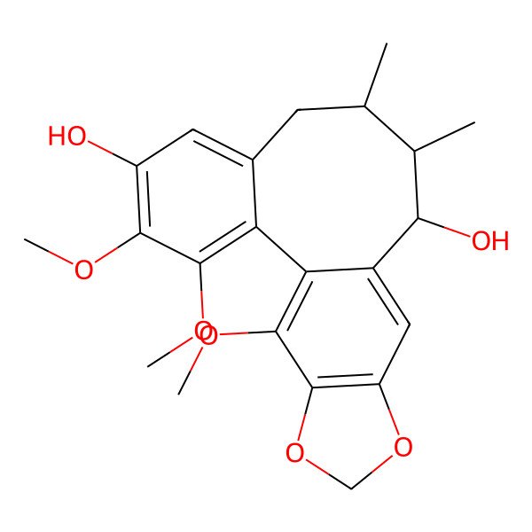 2D Structure of (9R,10R,11S)-3,4,19-trimethoxy-9,10-dimethyl-15,17-dioxatetracyclo[10.7.0.02,7.014,18]nonadeca-1(19),2,4,6,12,14(18)-hexaene-5,11-diol