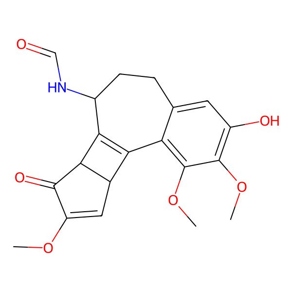 2D Structure of N-(5-hydroxy-3,4,14-trimethoxy-13-oxo-10-tetracyclo[9.5.0.02,7.012,16]hexadeca-1(11),2,4,6,14-pentaenyl)formamide