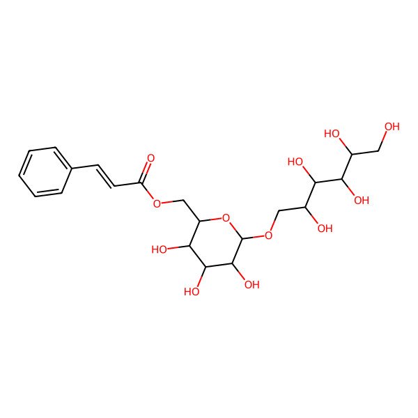 2D Structure of [(2R,3S,4S,5R,6R)-3,4,5-trihydroxy-6-[(2R,3R,4R,5R)-2,3,4,5,6-pentahydroxyhexoxy]oxan-2-yl]methyl (E)-3-phenylprop-2-enoate