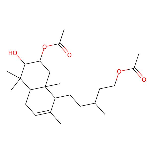 2D Structure of [(3S)-5-[(1R,4aS,6S,7S,8aS)-7-acetyloxy-6-hydroxy-2,5,5,8a-tetramethyl-1,4,4a,6,7,8-hexahydronaphthalen-1-yl]-3-methylpentyl] acetate