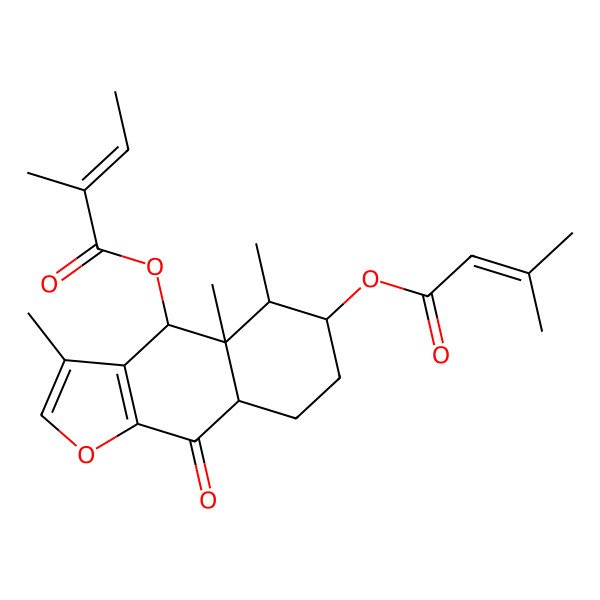2D Structure of [3,4a,5-Trimethyl-6-(3-methylbut-2-enoyloxy)-9-oxo-4,5,6,7,8,8a-hexahydrobenzo[f][1]benzofuran-4-yl] 2-methylbut-2-enoate