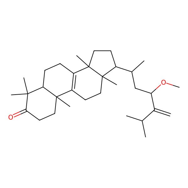 2D Structure of (5R,10S,13R,14R,17R)-17-[(2R,4S)-4-methoxy-6-methyl-5-methylideneheptan-2-yl]-4,4,10,13,14-pentamethyl-1,2,5,6,7,11,12,15,16,17-decahydrocyclopenta[a]phenanthren-3-one