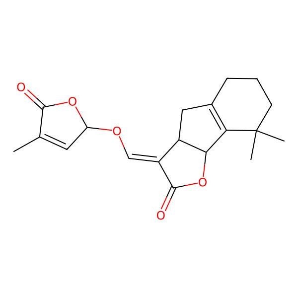2D Structure of 8,8-dimethyl-3-[(4-methyl-5-oxo-2H-furan-2-yl)oxymethylidene]-3a,4,5,6,7,8b-hexahydroindeno[1,2-b]furan-2-one