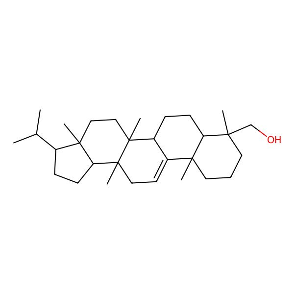 2D Structure of [(3R,3aR,5aR,5bS,7aR,8R,11aS,13aS,13bR)-3a,5a,8,11a,13a-pentamethyl-3-propan-2-yl-1,2,3,4,5,5b,6,7,7a,9,10,11,13,13b-tetradecahydrocyclopenta[a]chrysen-8-yl]methanol