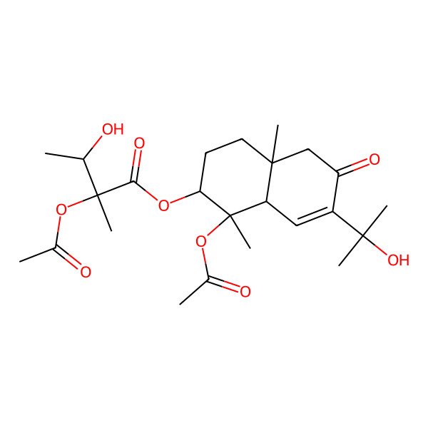 2D Structure of [(1S,2R,4aR,8aR)-1-acetyloxy-7-(2-hydroxypropan-2-yl)-1,4a-dimethyl-6-oxo-3,4,5,8a-tetrahydro-2H-naphthalen-2-yl] (2S,3S)-2-acetyloxy-3-hydroxy-2-methylbutanoate