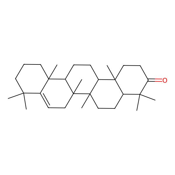 2D Structure of (4aR,6aS,6aR,6bR,12aR,14aR,14bR)-4,4,6a,6b,9,9,12a,14b-octamethyl-2,4a,5,6,6a,7,10,11,12,13,14,14a-dodecahydro-1H-picen-3-one