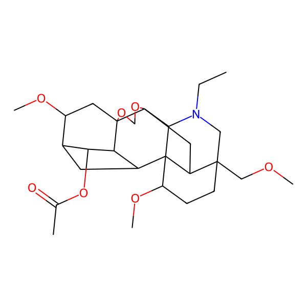 2D Structure of [14-Ethyl-6,19-dimethoxy-16-(methoxymethyl)-9,11-dioxa-14-azaheptacyclo[10.7.2.12,5.01,13.03,8.08,12.016,20]docosan-4-yl] acetate