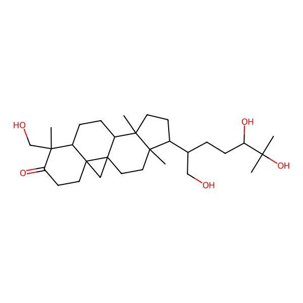 2D Structure of (1S,3R,7R,8R,11S,12S,15R,16R)-7-(hydroxymethyl)-7,12,16-trimethyl-15-[(2R,5S)-1,5,6-trihydroxy-6-methylheptan-2-yl]pentacyclo[9.7.0.01,3.03,8.012,16]octadecan-6-one