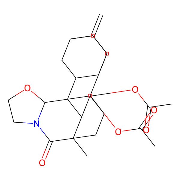 2D Structure of (8-Acetyloxy-11-methyl-5-methylidene-12-oxo-16-oxa-13-azahexacyclo[9.6.3.24,7.01,10.02,7.013,17]docosan-9-yl) acetate