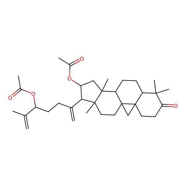 2D Structure of [(1S,3R,12S,14S,16R)-15-(5-acetyloxy-6-methylhepta-1,6-dien-2-yl)-7,7,12,16-tetramethyl-6-oxo-14-pentacyclo[9.7.0.01,3.03,8.012,16]octadecanyl] acetate
