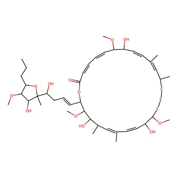 2D Structure of 8,18,24-Trihydroxy-26-[4-hydroxy-4-(3-hydroxy-4-methoxy-2-methyl-5-propyloxolan-2-yl)but-1-enyl]-7,17,25-trimethoxy-11,13,21,23-tetramethyl-1-oxacyclohexacosa-3,5,9,11,19,21-hexaen-2-one