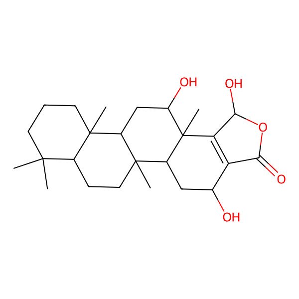 2D Structure of (4R,5aS,5bR,7aS,11aS,11bR,13R,13aS)-1,4,13-trihydroxy-5b,8,8,11a,13a-pentamethyl-4,5,5a,6,7,7a,9,10,11,11b,12,13-dodecahydro-1H-phenanthro[2,1-e][2]benzofuran-3-one