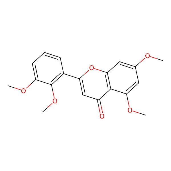 2D Structure of 4H-1-Benzopyran-4-one, 2-(2,3-dimethoxyphenyl)-5,7-dimethoxy- 2D Structure of 4H-1-Benzopyran-4-one, 2-(2,3-dimethoxyphenyl)-5,7-dimethoxy-