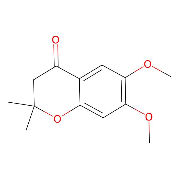 2D Structure of 4H-1-Benzopyran-4-one, 2,3-dihydro-6,7-dimethoxy-2,2-dimethyl-